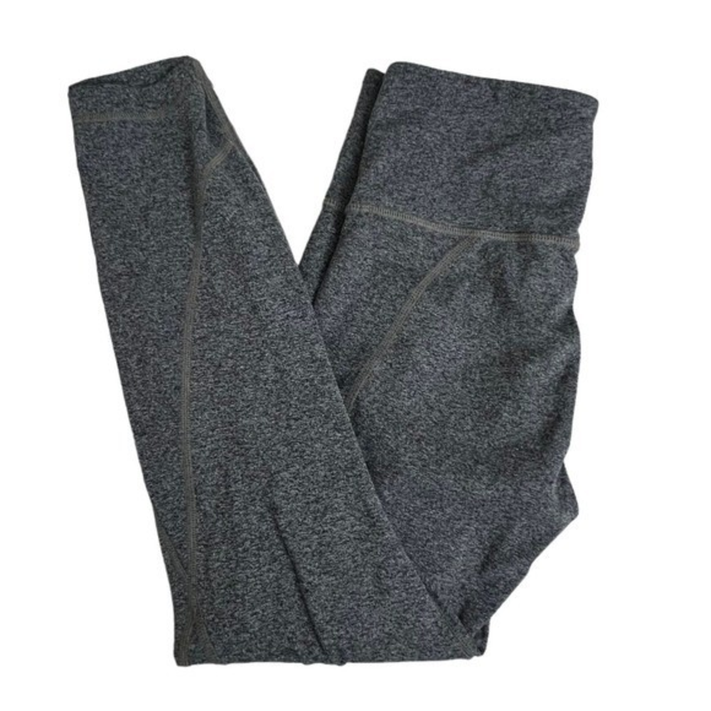 Athleta Womens Gray Salutation Heathered Gray Cropped Leggings Small